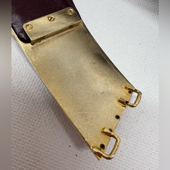 Judith Leiber Burgundy Snake/Leather Belt w/Gold Buckle and Black/Red accent - Picture 13 of 15